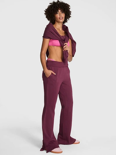 Ivy Fleece Foldover Flare Sweatpants