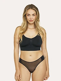 Mesh Velvet Dot Brief Panty