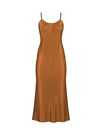 Luxe Sheer Satin Long Slip Dress