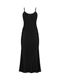 Luxe Sheer Satin Long Slip Dress