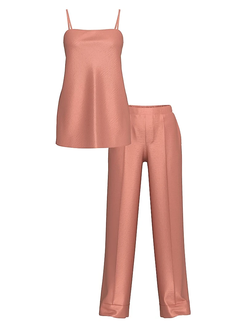 Luxe Satin Tunic Cami & Pant Set