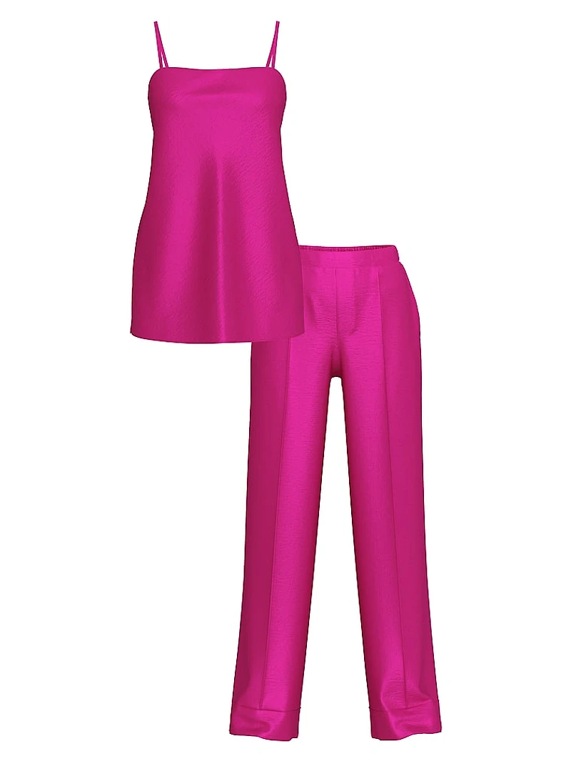 Luxe Satin Tunic Cami & Pant Set