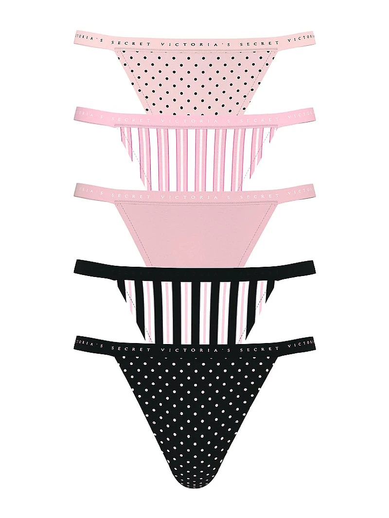 5-Pack Stretch Cotton V-String Panties