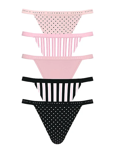 5-Pack Stretch Cotton V-String Panties