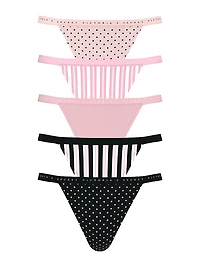 5-Pack Stretch Cotton V-String Panties