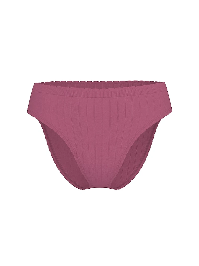 Seamless Cotton Rib High-Leg Brief Panty