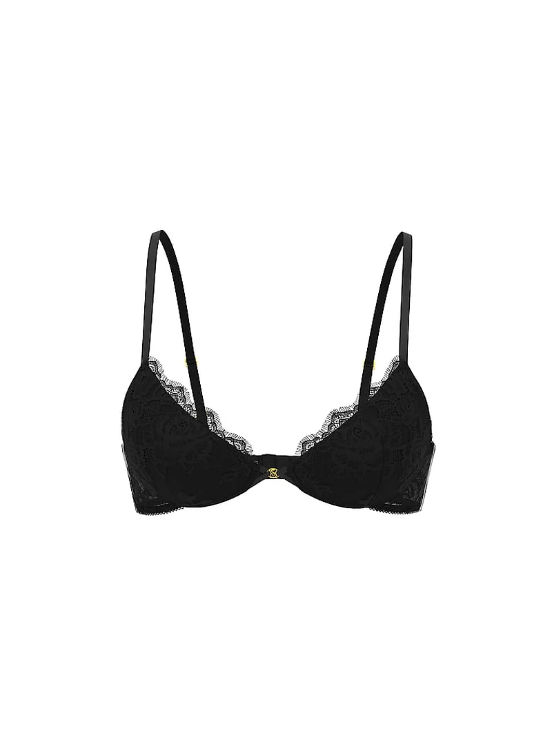 Sparkle Crystal Shine Strap Lightly Lined Plunge Demi Bra