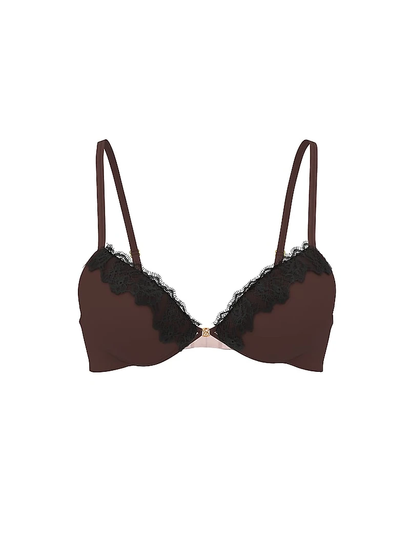 Logo Shine Strap Lightly Lined Low-Cut Demi Bra