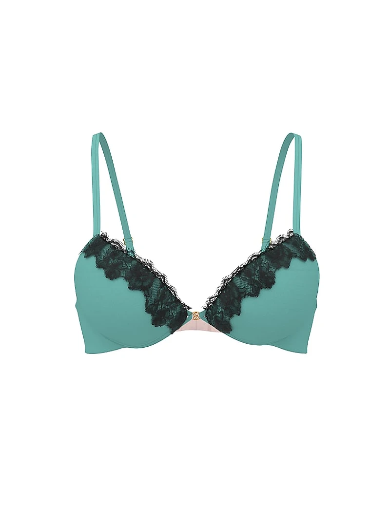 Rose Lace Lightly Lined Plunge Demi Bra