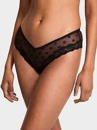 Rose Lace-Trim High-Leg Cheeky Panty