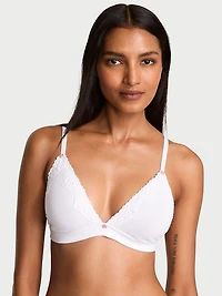 Cotton Shadow Stripe Unlined Triangle Bralette