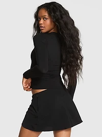 Base Leopard Mesh Long- Sleeve Tee