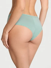 Cotton Pointelle Lace-Trim Cheeky Panty