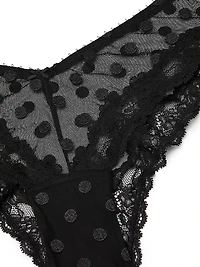 Rose Lace-Trim High-Leg Cheeky Panty