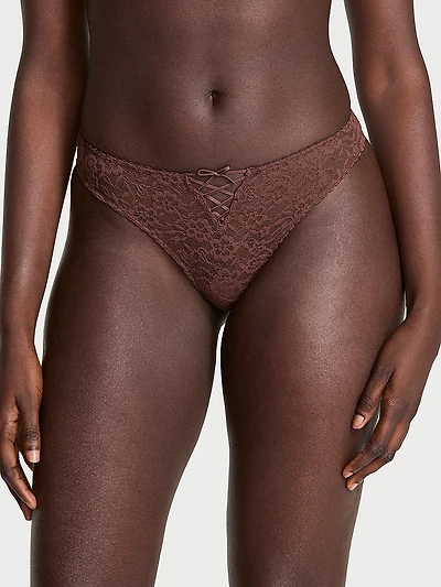 Lacie Lace-Up Bow Thong Panty