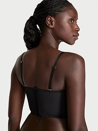 Electric Orchid Burnout Velvet Strapless Corset Top