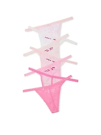 Pink x LoveShackFancy Rules of 7-Pack V-String Panties