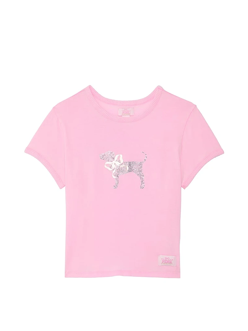 PINK x LoveShackFancy Retro Cotton Tee