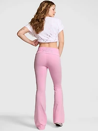 PINK x LoveShackFancy Cotton Foldover Flare Leggings