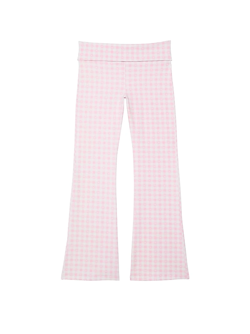 PINK x LoveShackFancy Cotton Foldover Flare Leggings
