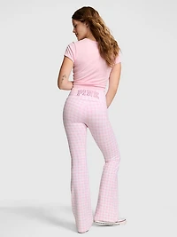 PINK x LoveShackFancy Cotton Foldover Flare Leggings