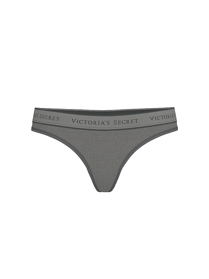 Logo Cotton Thong Panty