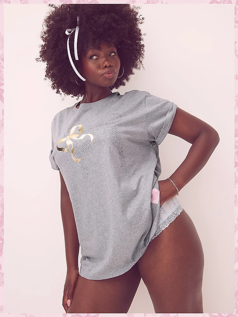 PINK x LoveShackFancy Campus Cotton Tee