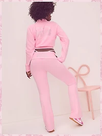 PINK x LoveShackFancy Cotton Foldover Flare Leggings