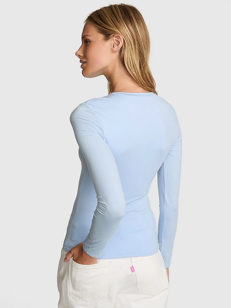 Base Leopard Mesh Long- Sleeve Tee