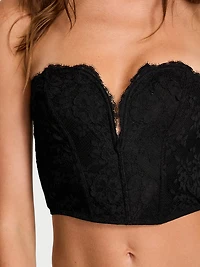Dare to Dream Lace Deep-V Cropped Corset Top