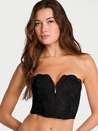 Dare to Dream Lace Deep-V Cropped Corset Top