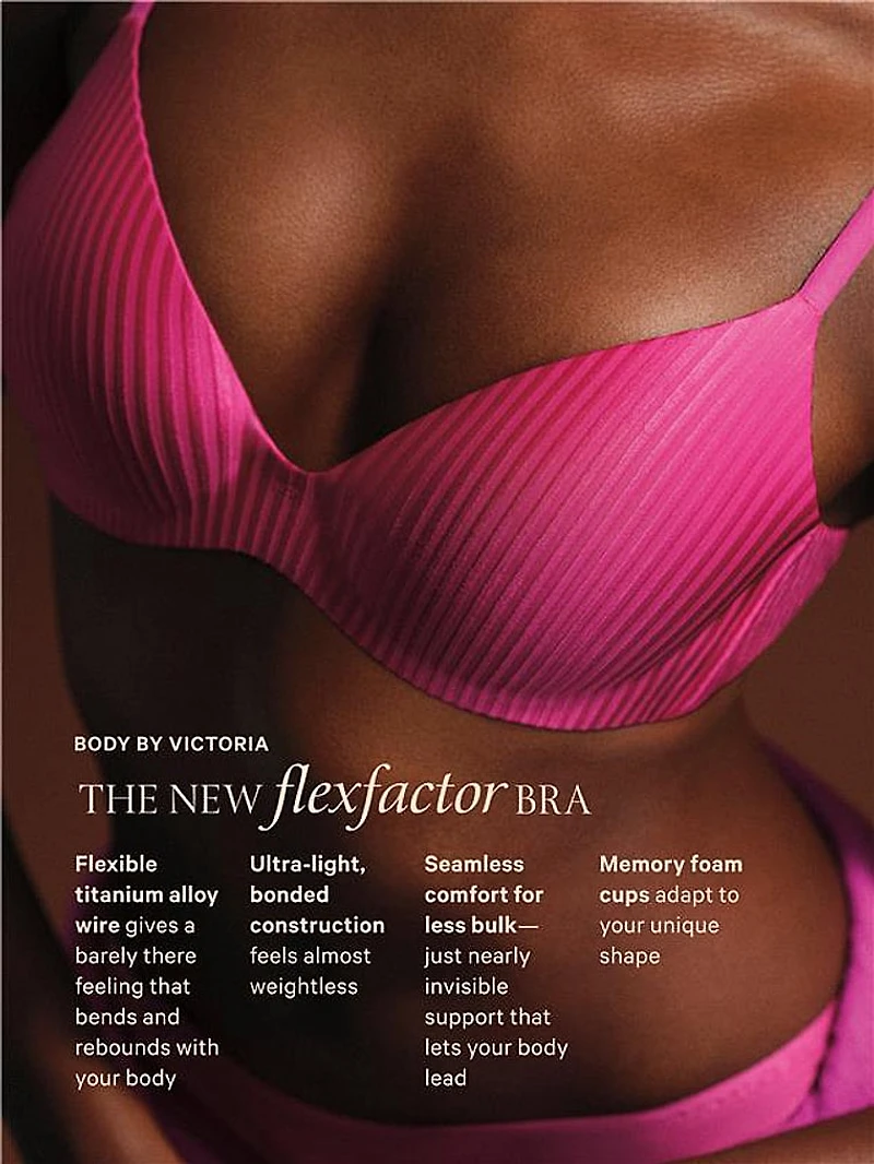 FlexFactor Lightly Lined Plunge Demi Bra