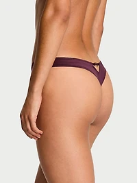 Rose Lace-Trim High-Leg Thong Panty