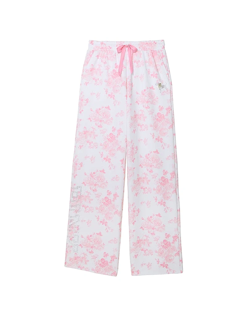 PINK x LoveShackFancy Wide-Leg Sweatpants
