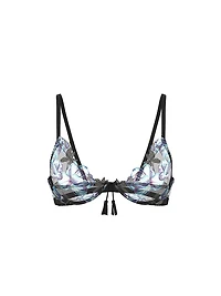 Geo Daisy Lace Unlined Low-Cut Demi Bra