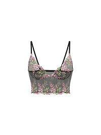 Wisteria Embroidery Triangle Bra Top