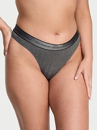 Logo Cotton Thong Panty