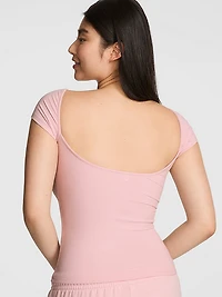 All-Day Soft Ribbed Open-Back Top
