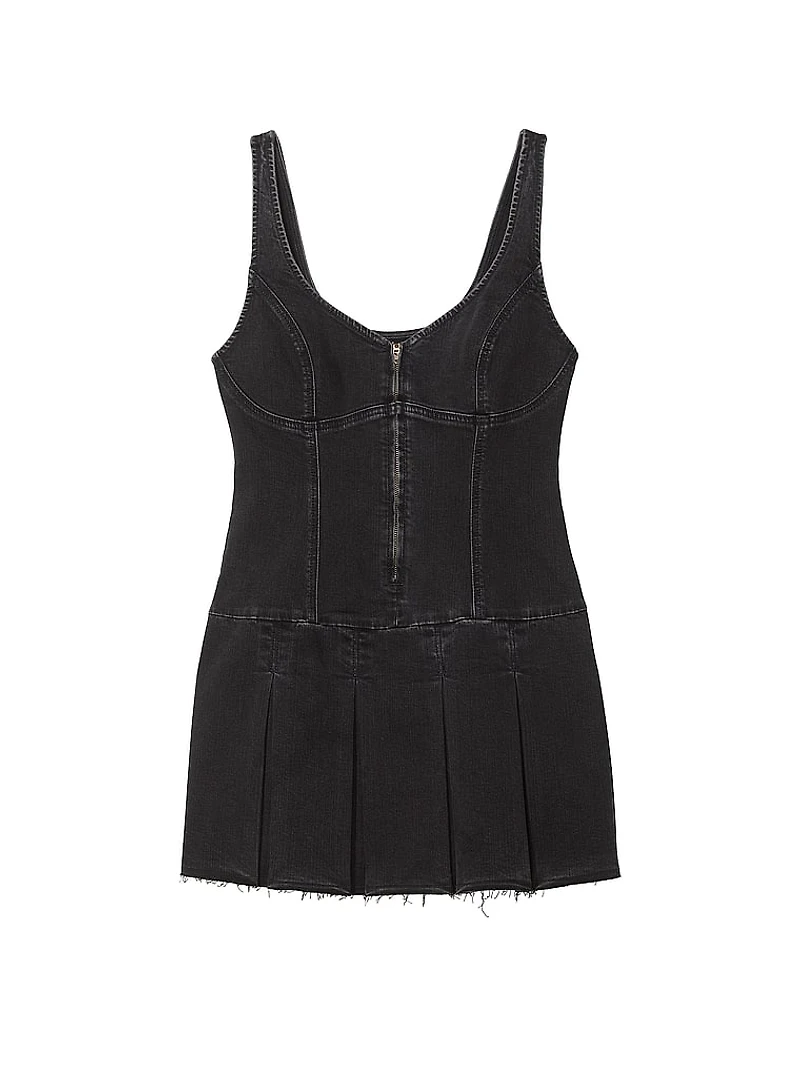 Denim by PINK Front-Zip Corset Dress
