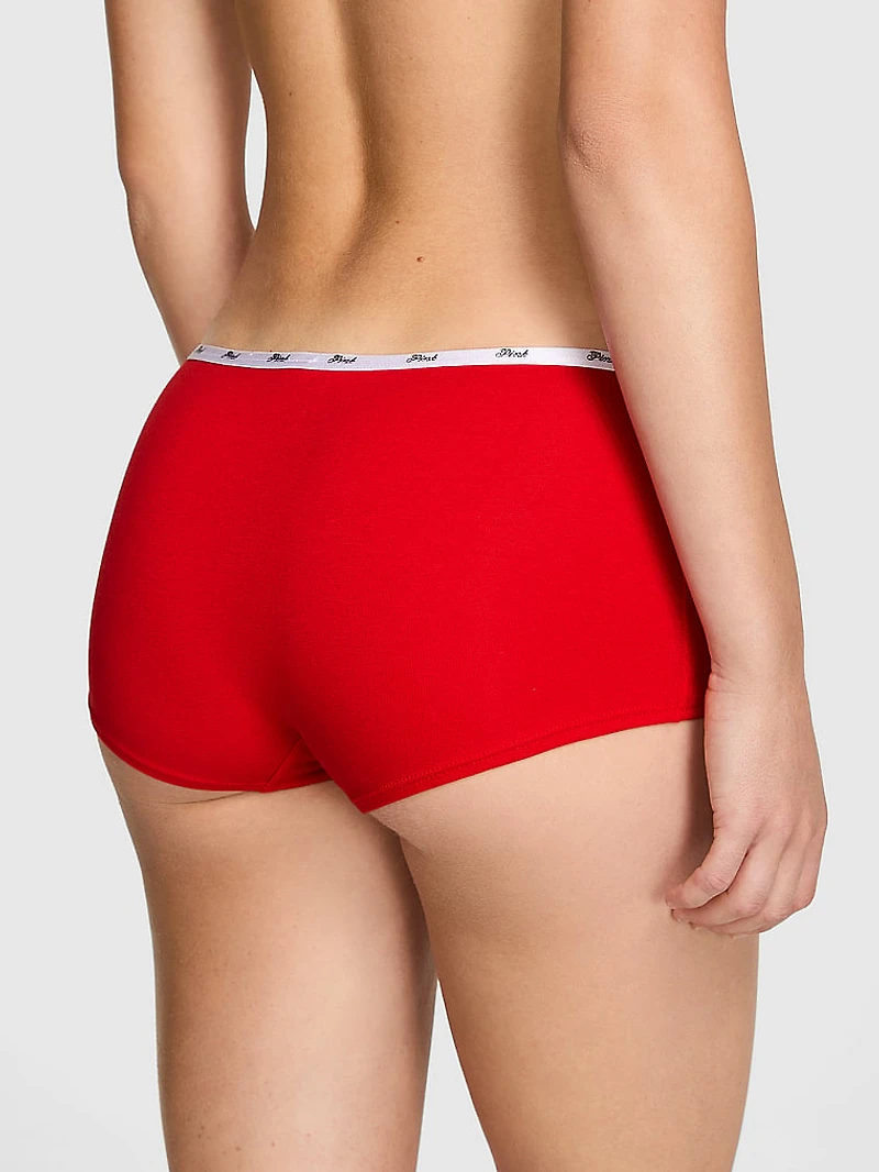 Logo Cotton Shimmer Boyshort Panty