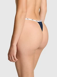 Logo Cotton High-Leg Thong Panty