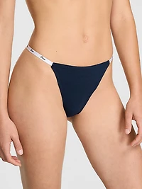 Logo Cotton High-Leg Thong Panty