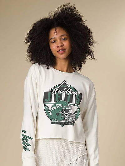 New York Jets Helmet Crop Fleece