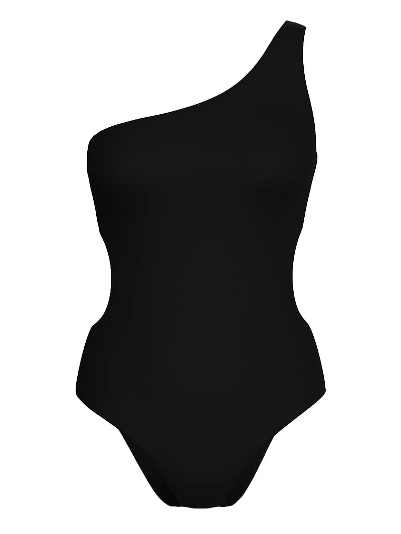 Essential One-Shoulder Cut-Out One-Piece Swimsuit