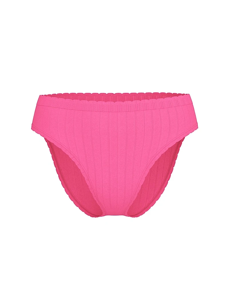 Seamless Cotton Rib High-Leg Brief Panty