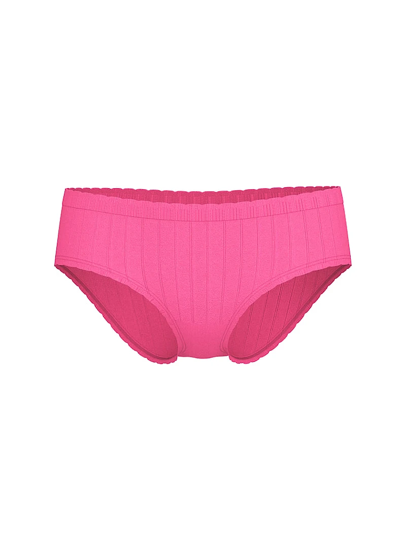 Seamless Lace-Trim Hiphugger Panty