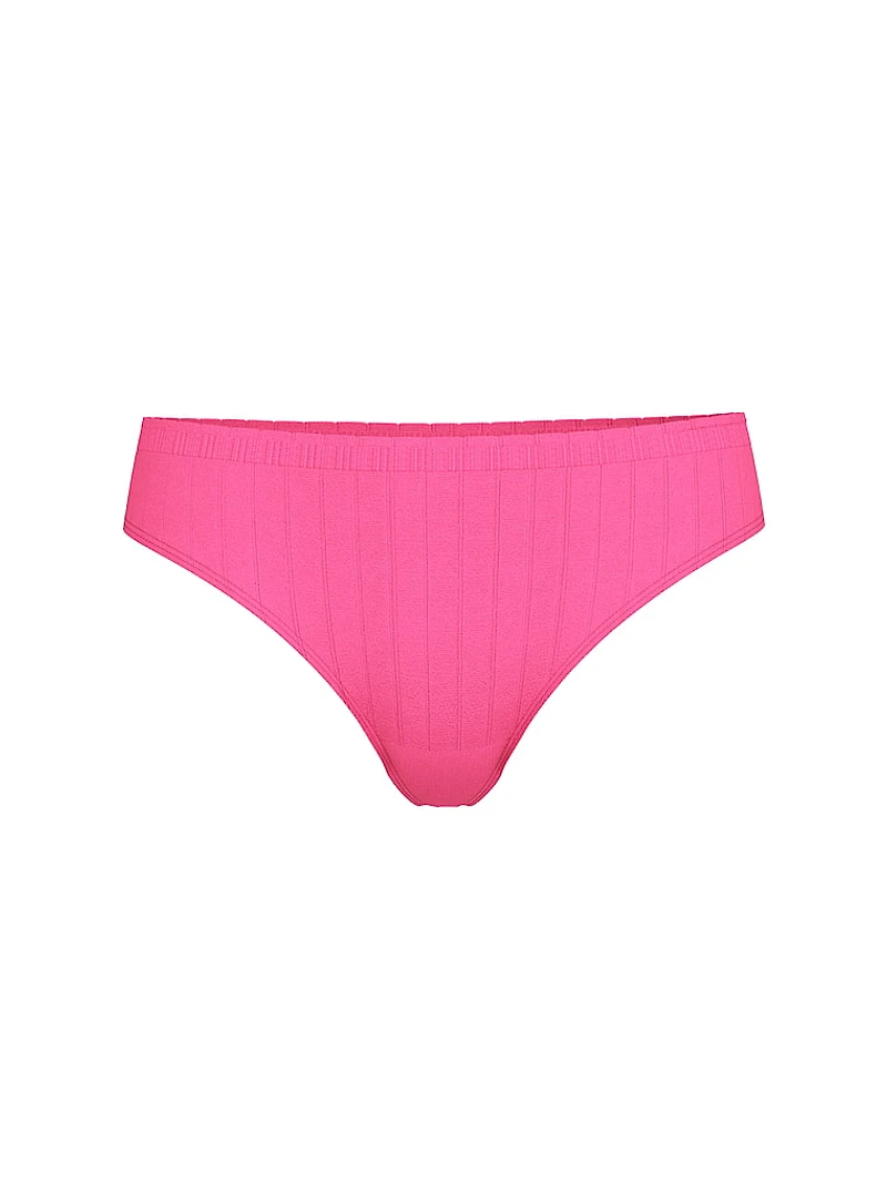 Seamless Lace-Trim Thong Panty