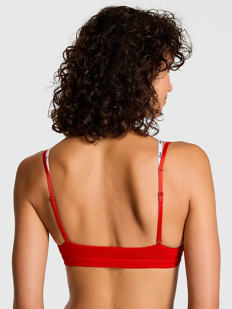 Logo Cotton Strappy Triangle Bralette