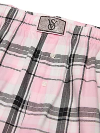 Flannel Short-Sleeve Long Tee-Jama Set