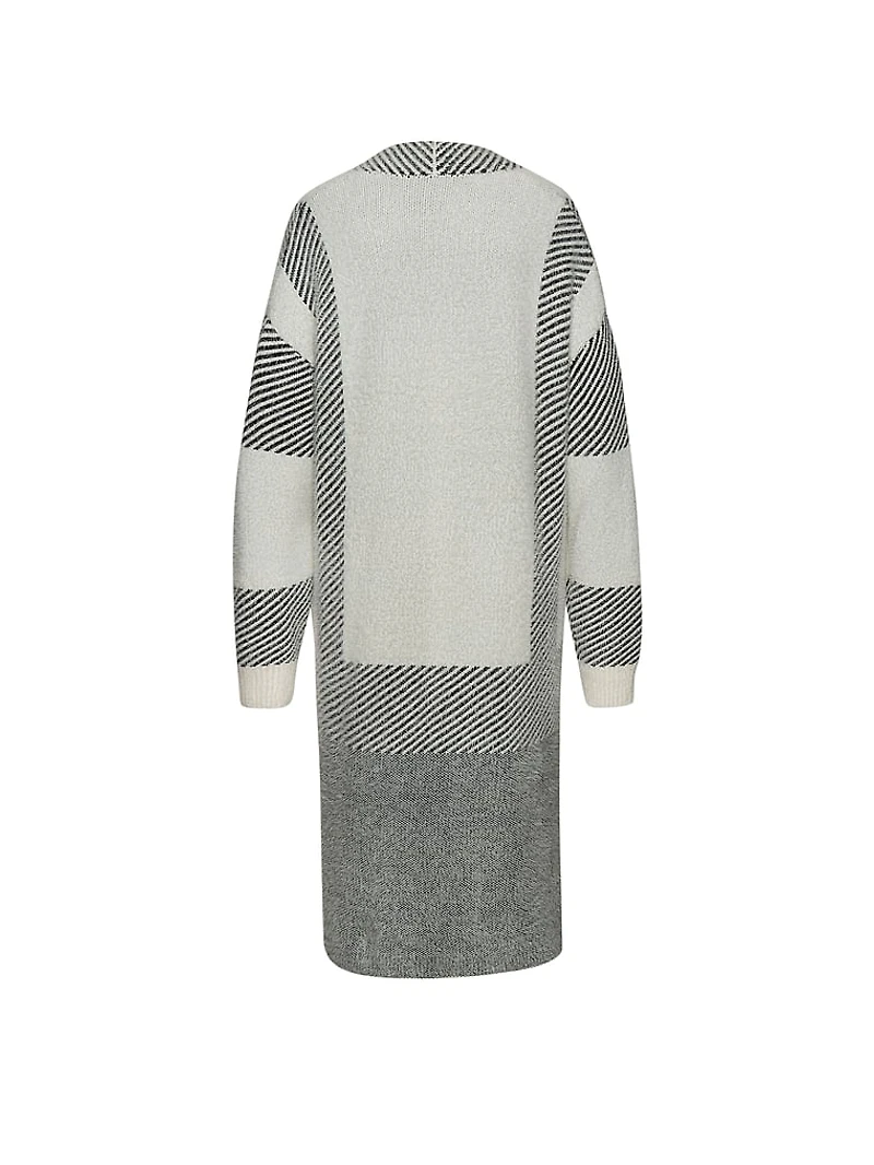 Striped Long Knitted Cardigan